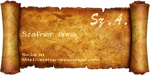 Szafner Anna névjegykártya