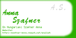 anna szafner business card